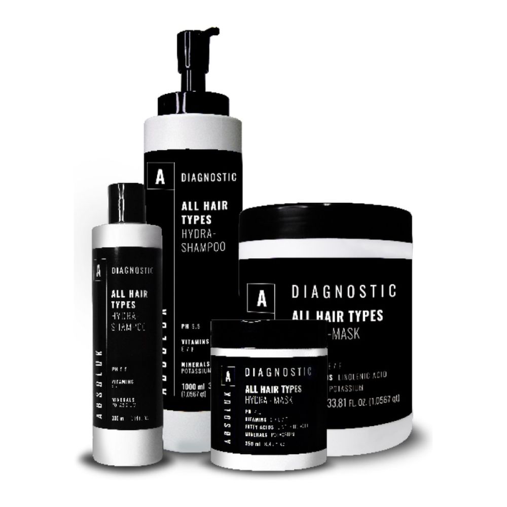 Absoluk Diagnostic All Hair Types, hydratační šampon a maska pro všechny typy vlasů