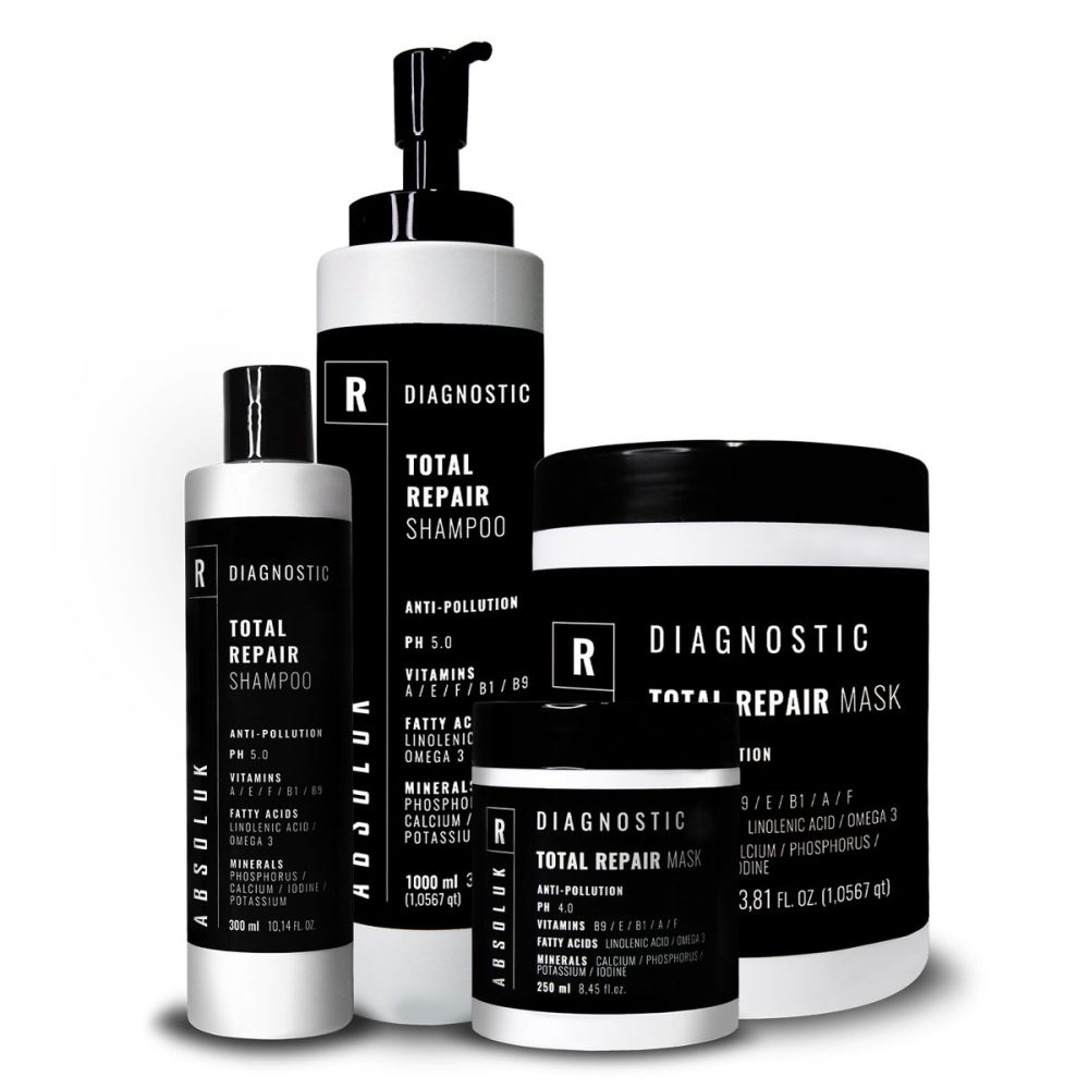 Absoluk Diagnostic Total Repair, regenerační šampon a maska na poškozené vlasy