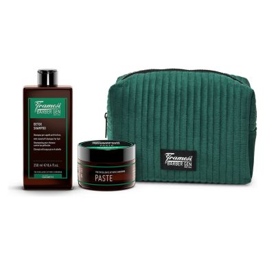 Framesi Barber Vánoční set pro svěží pokožku - detox šampon 250ml + pasta 100ml a dárek