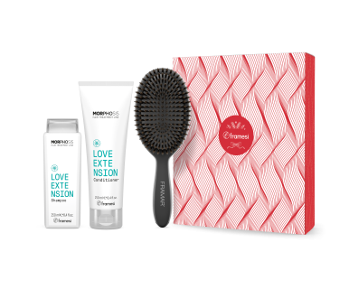 Balíček Framesi Morphosis Love Extension - Šampon 250ml + Kondicionér 250ml + kartáč na vl