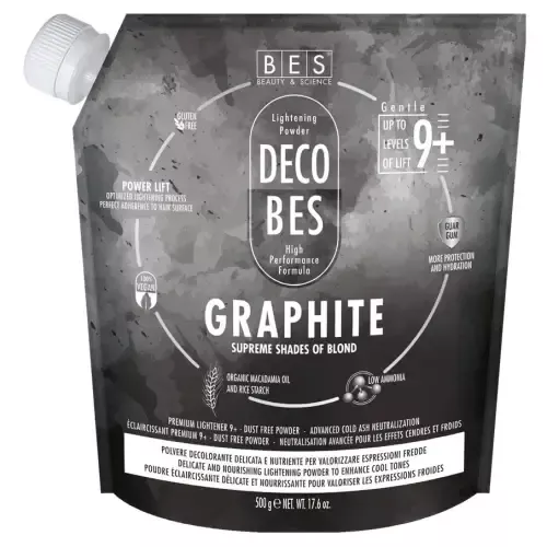 BES Decobes Graphite 9+ 500g - bezprašný melír s popelavým a studeným efektem