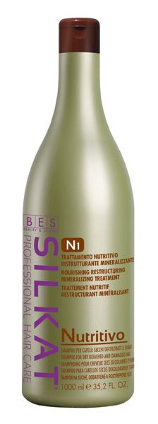 BES Silkat Nutritivo Shampoo N1 1000ml - Šampon na suché a roztřepené vlasy