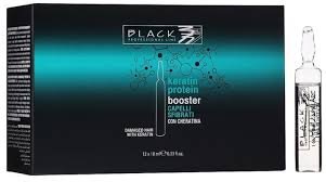 Black Keratin Protein Booster 12x10ml - Keratin Protein vlasové sérum