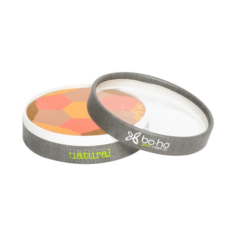 Mozaikový pudr Boho Green 01 Healthy Glow v otevřené šedé dóze natural