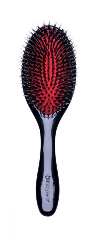 Denman Style & Brush D81M - Plochý kartáč  kančí a nylonové štětiny