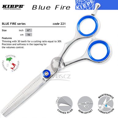 Kiepe Blue Fire Series Profi Efilační kadeřnické nůžky 221/6"