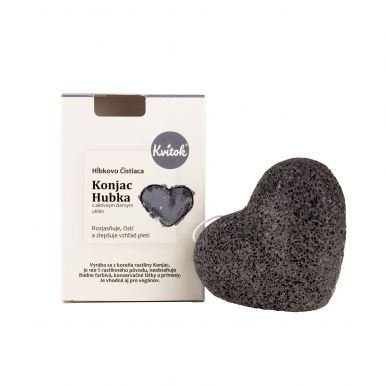Kvítok Hloubkově čistící houbička Konjac s černým uhlím