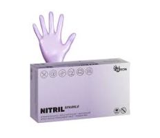 Nitrilové rukavice Nitril Sparkle vel. M 100ks - perleťově fialové, nepudrované