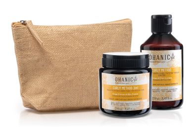Ohanic Gift Set Curly Method - Set na vlnité vlasy šampon + maska + taštička