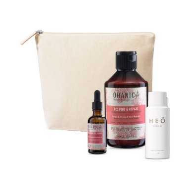 Ohanic Gift Set Nourishing Oil - Set šampon + olejové sérum + taštička + HEÖ mini