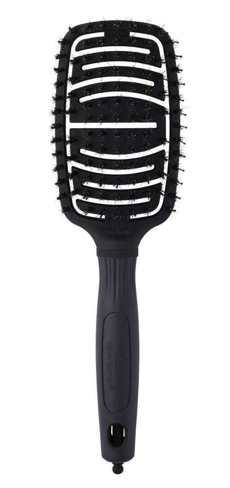 Olivia Garden Black Label Paddle Brush Flex Combo - Duálně zaoblený plochý kartáč na vlasy