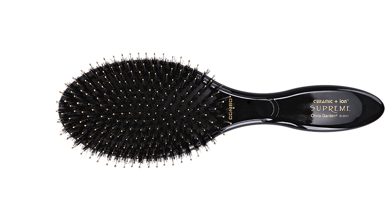 Olivia Garden Thermal Brush Ceramic + Ion Combo Black - Plochý kartáč na vlasy