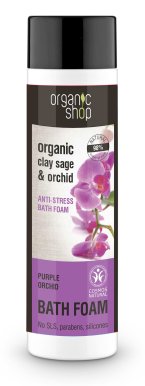 Organic Shop Bath Foam Clay Sage & Orchid 500ml - Antistresová pěna do koupele