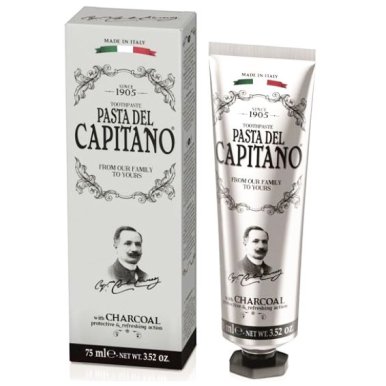 Pasta del Capitano Charcoal 75ml - Prémiová zubní pasta s aktivním dřevěným uhlím