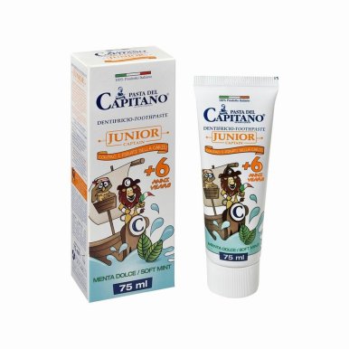 Pasta del Capitano Junior Soft Mint 75ml - Prémiová zubní pasta pro děti od 6 let