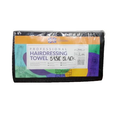 Ronney Hairdressing Towel Black 40x76cm 50ks - Kadeřnické jednorázové ručníky černé