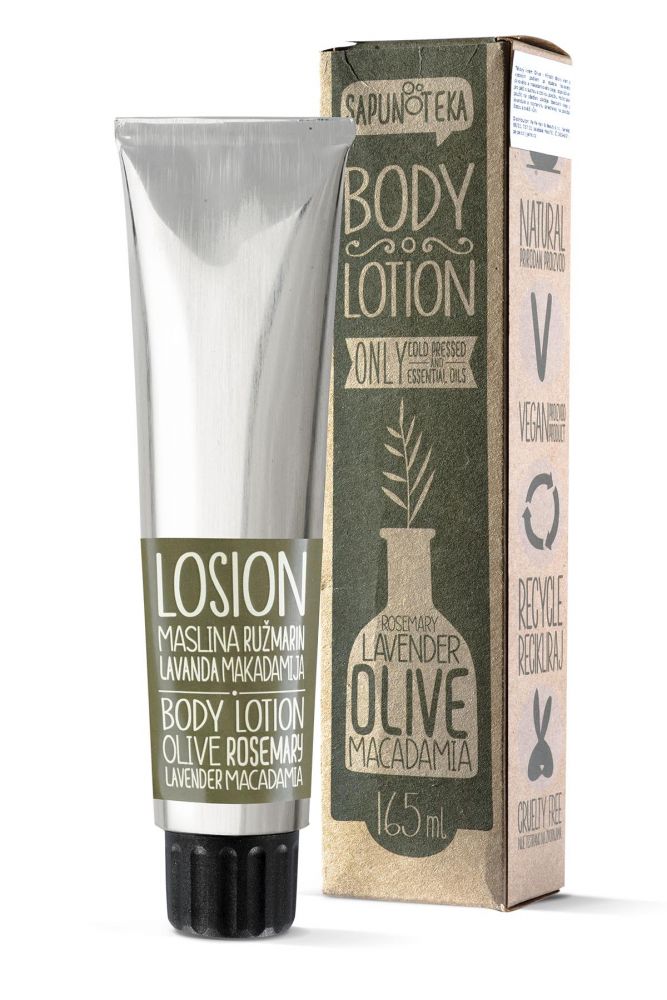 Sapunoteka Body Lotion Olive 165ml - Tělový krém s olivovým a makadamiovým olejem