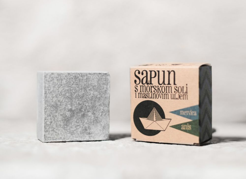 Sapunoteka Soap Sea Salt Mint, Anise & Charcoal 115g - Máta, anýz a aktivní uhlí